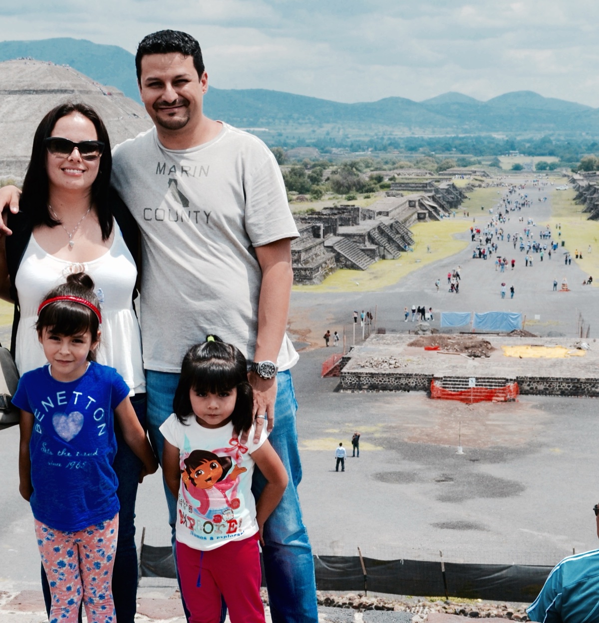 Carolina en México con su familia